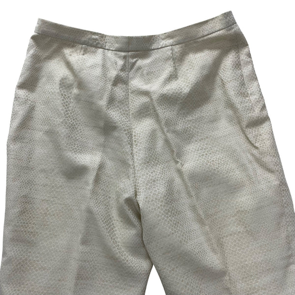 Louis Féraud Womens Cream Cotton & Rayon Pants Animal Print Size 16
