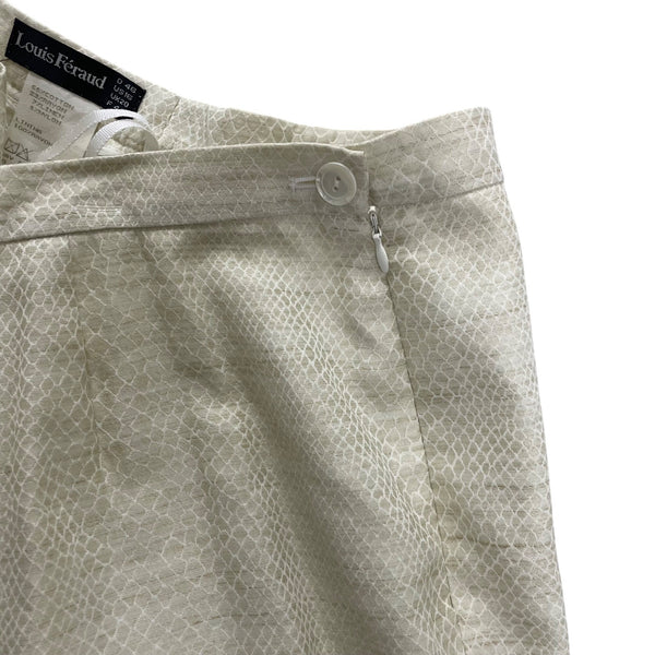 Louis Féraud Womens Cream Cotton & Rayon Pants Animal Print Size 16