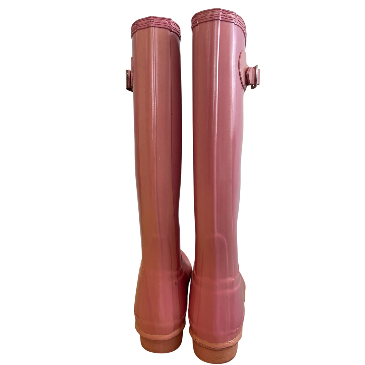 Hunter Womens Pink Gloss Rain Boots Size 7 Durable Waterproof Tall Stylish Practical