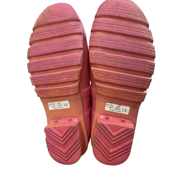Hunter Womens Pink Gloss Rain Boots Size 7 Durable Waterproof Tall Stylish Practical