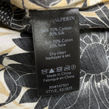 Kobi Halperin Black & Yellow Floral Print Blouse With Bell Sleeves Womens Size M