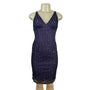 Papell Boutique Evening Purple Sequin Sleeveless Bodycon Dress Size 4