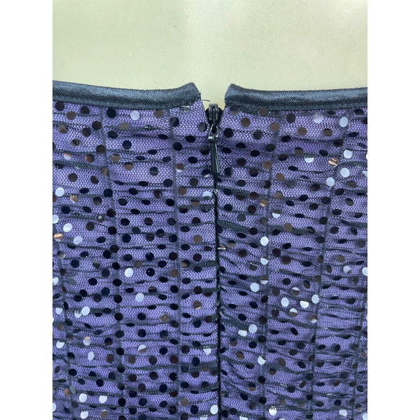 Papell Boutique Evening Purple Sequin Sleeveless Bodycon Dress Size 4