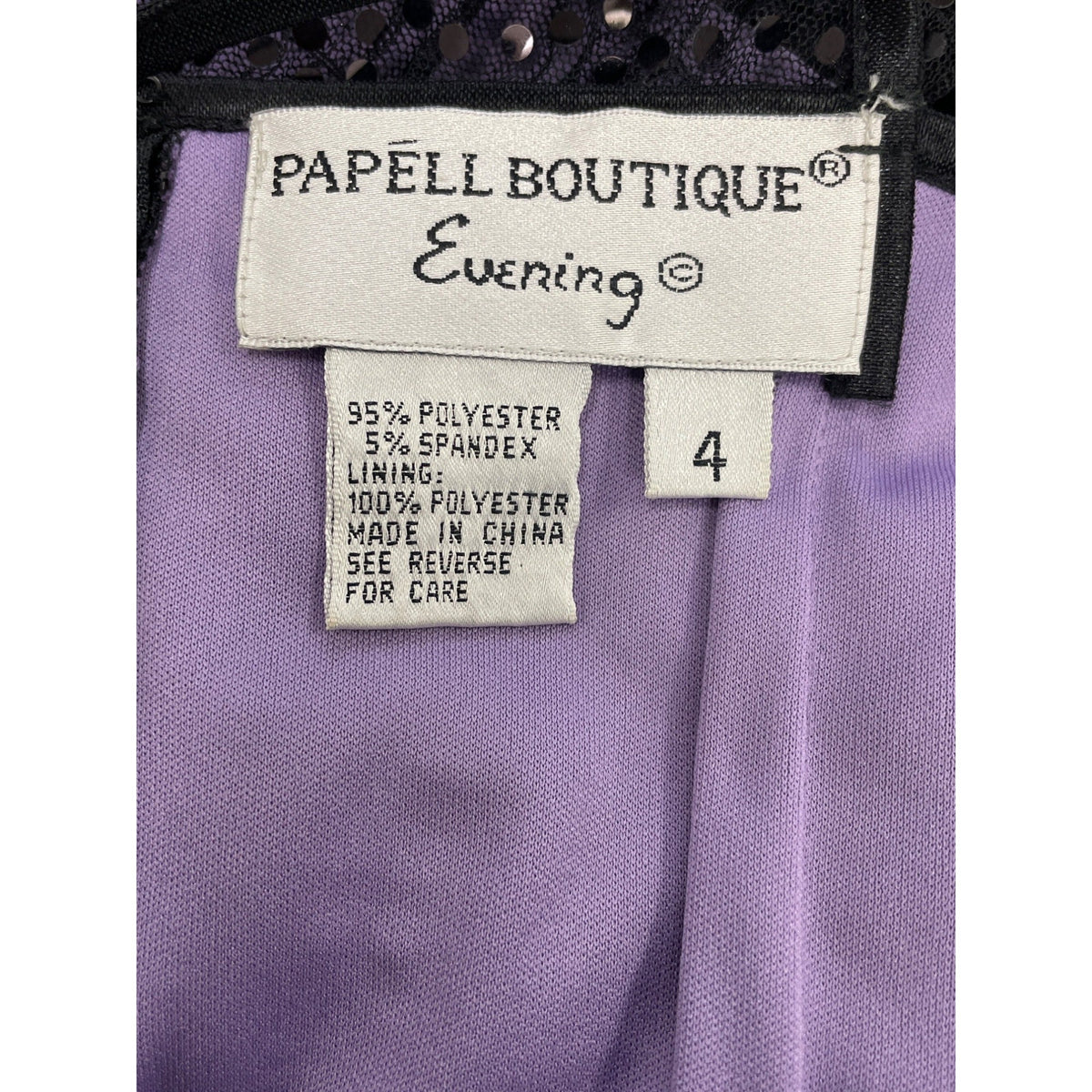 Papell Boutique Evening Purple Sequin Sleeveless Bodycon Dress Size 4