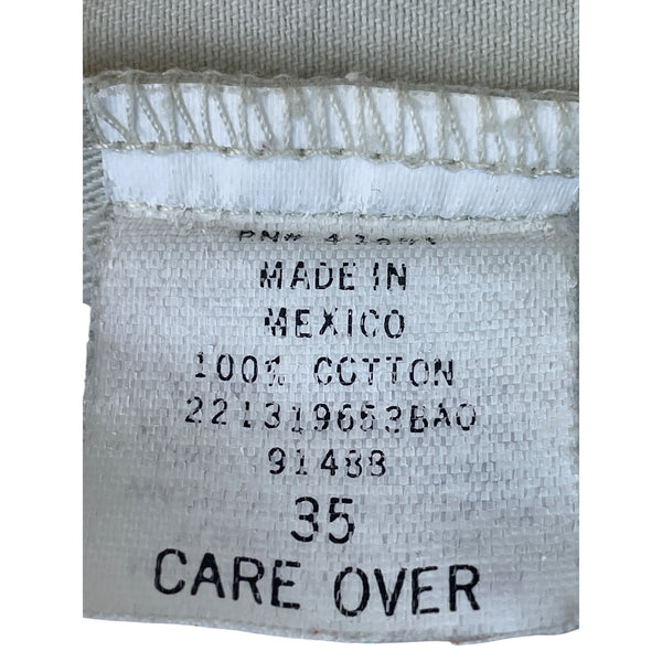 Ralph Lauren Mens Tan Cotton Chino Shorts Pleated Back Pockets Made In Mexico Size 35