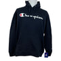 Champion Mens Black Fleece Hoodie Pullover Logo Graphic Long Sleeve Sz XL - New
