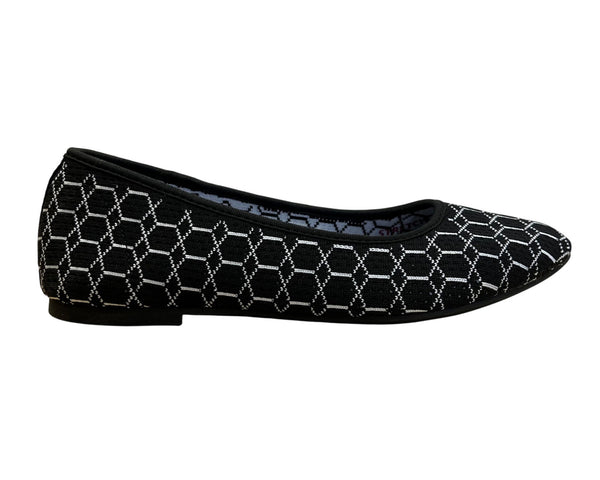 Skechers Women’s Black & White Stretch Fit Air-Cooled Flats Sz 6.5 - New