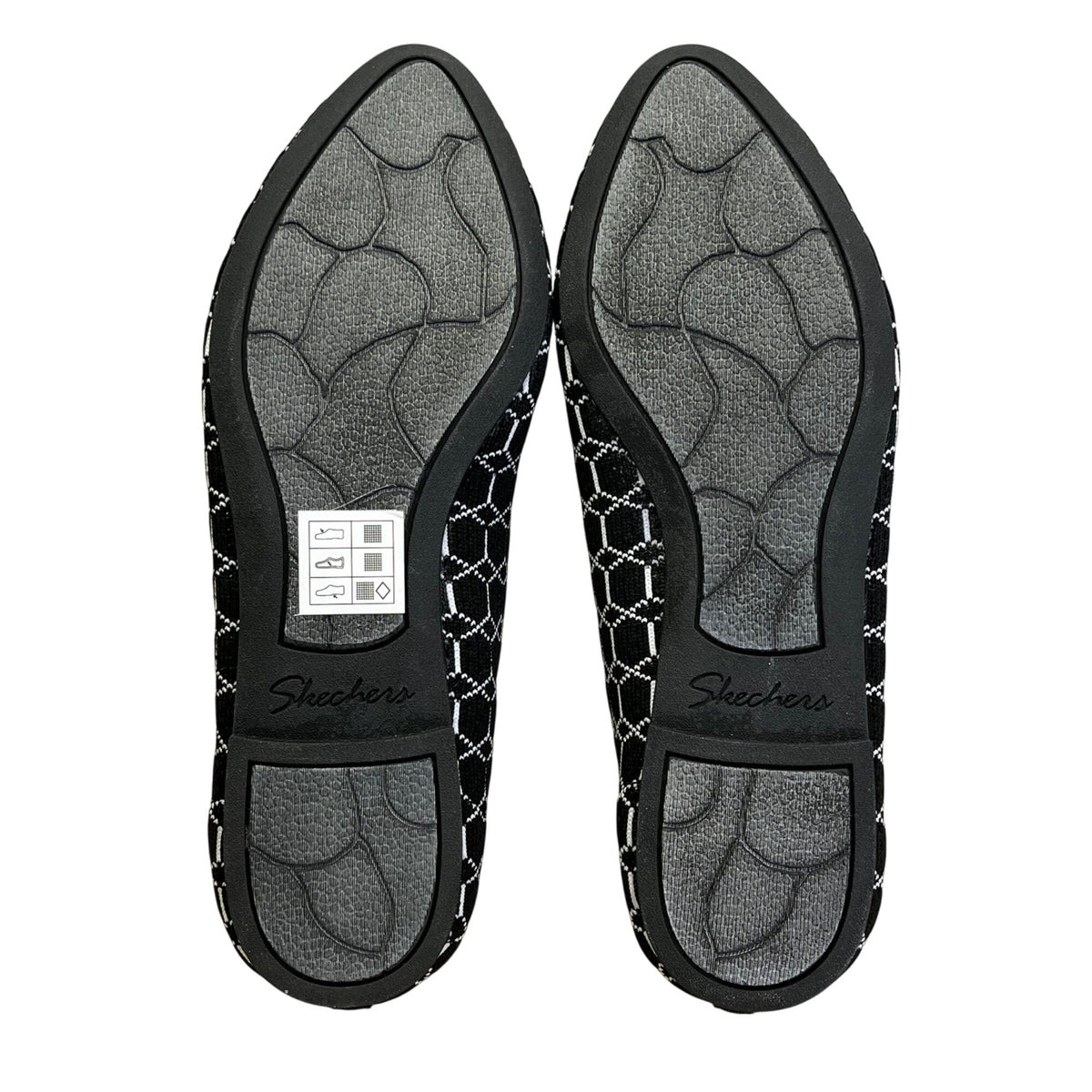 Skechers Women’s Black & White Stretch Fit Air-Cooled Flats Sz 6.5 - New
