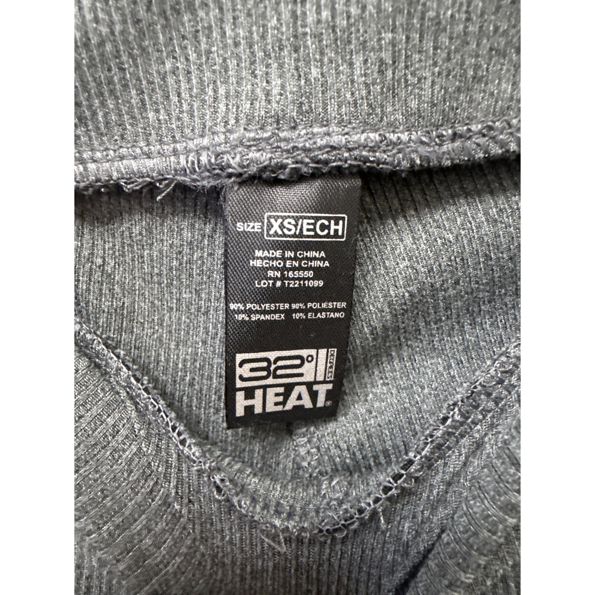 32 Degrees Womens Charcoal Polyester/Spandex Thermal Leggings XS