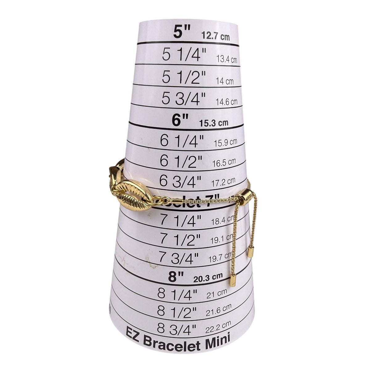 J.Crew Womens Gold Tone Adjustable Cowrie Shell Bracelet Lightweight Metal Links