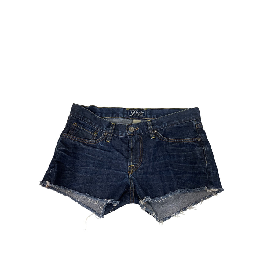 Lucky Brand Womens Blue Denim Cutoff Shorts Frayed Hem Size 2/26 Distressed Look