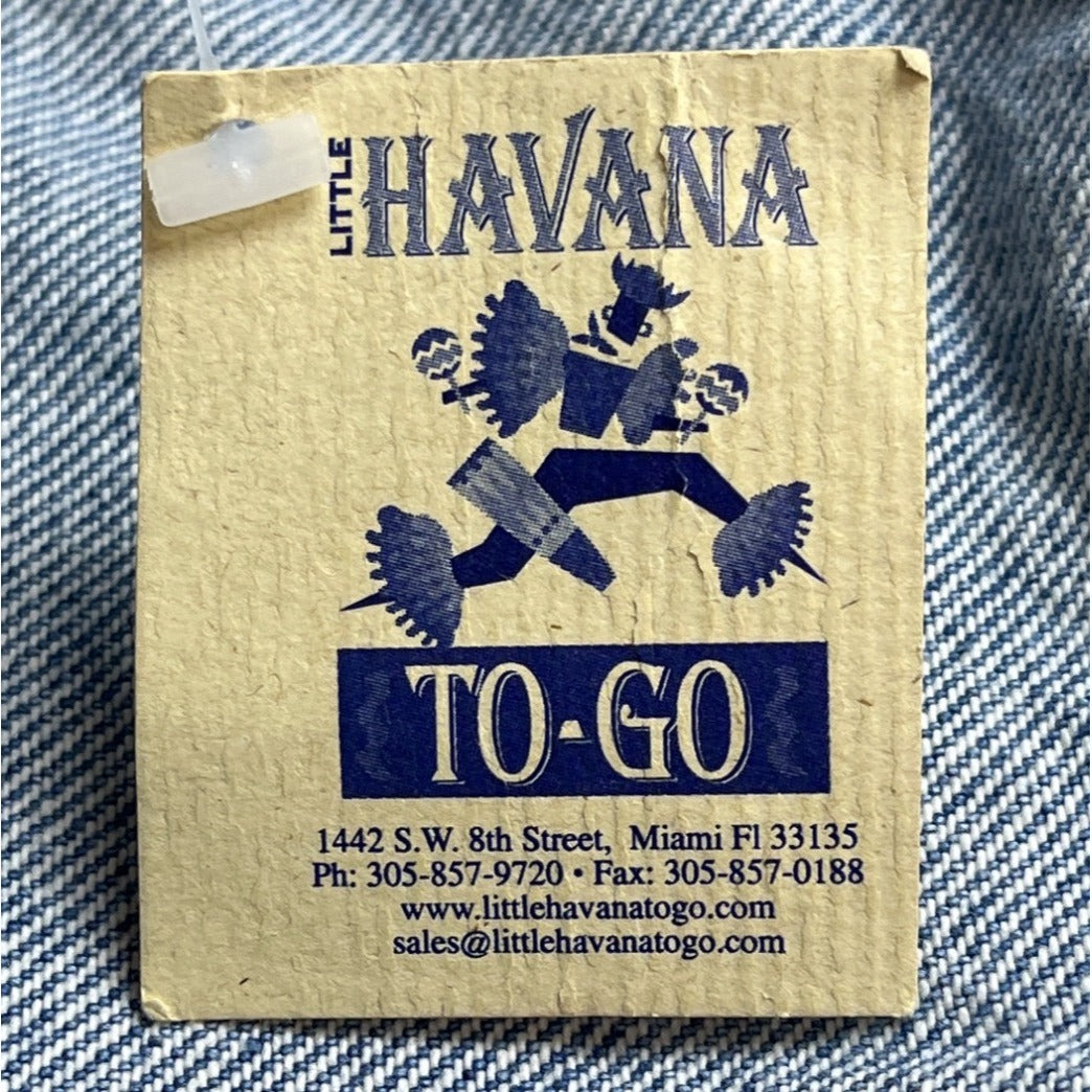 Little Havana Women's Blue Cuban Coat Of Arms Fold Over Messenger Bag - NWT