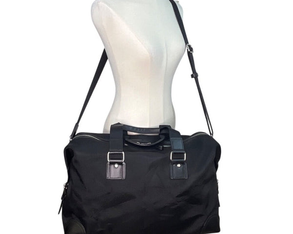AMC Networks Black Nylon & Leather Adjustable Shoulder Strap Duffle Bag Sz XL
