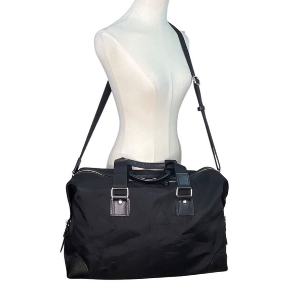 AMC Networks Black Nylon & Leather  Adjustable Shoulder Strap Duffle Bag Sz XL
