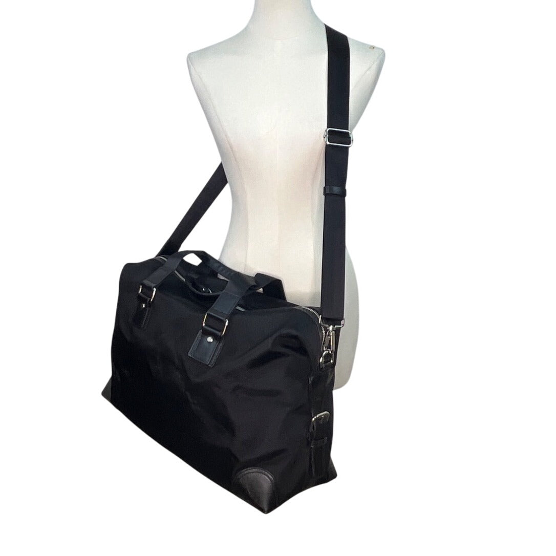 AMC Networks Black Nylon & Leather  Adjustable Shoulder Strap Duffle Bag Sz XL