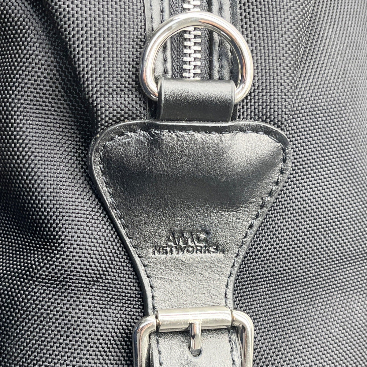 AMC Networks Black Nylon & Leather  Adjustable Shoulder Strap Duffle Bag Sz XL