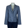 Ann Taylor Loft Womens Gray Pinstripe Rayon & Wool Blazer Two Button Size 4P