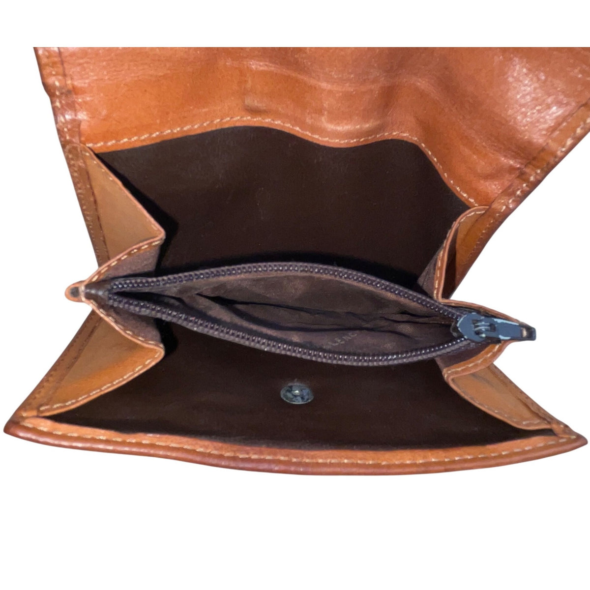 Balenciaga Unisex Brown Leather Embossed Logo Bi-Fold Compact Wallet