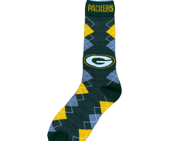 Green Bay Packers NFL Team Argyle Socks Acrylic/Polyester Blend OSFM