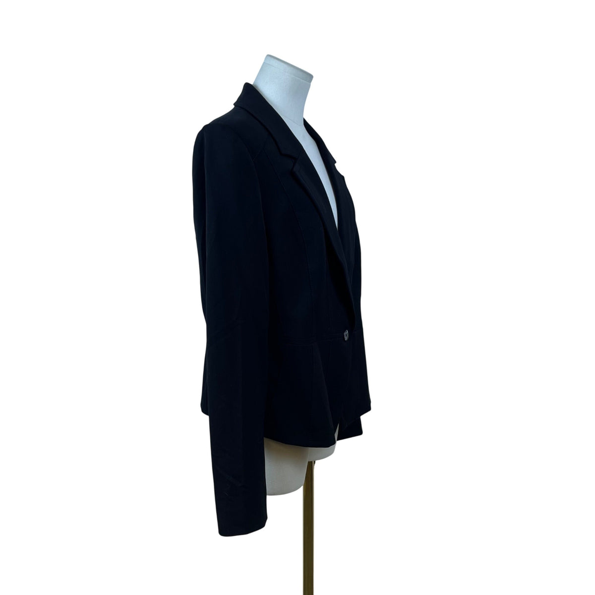 White House Black Market Womens Black Rayon Blazer Button Front Size 14 - NWT