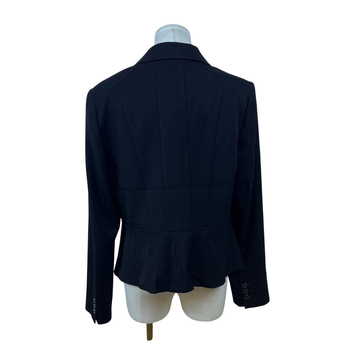 White House Black Market Womens Black Rayon Blazer Button Front Size 14 - NWT