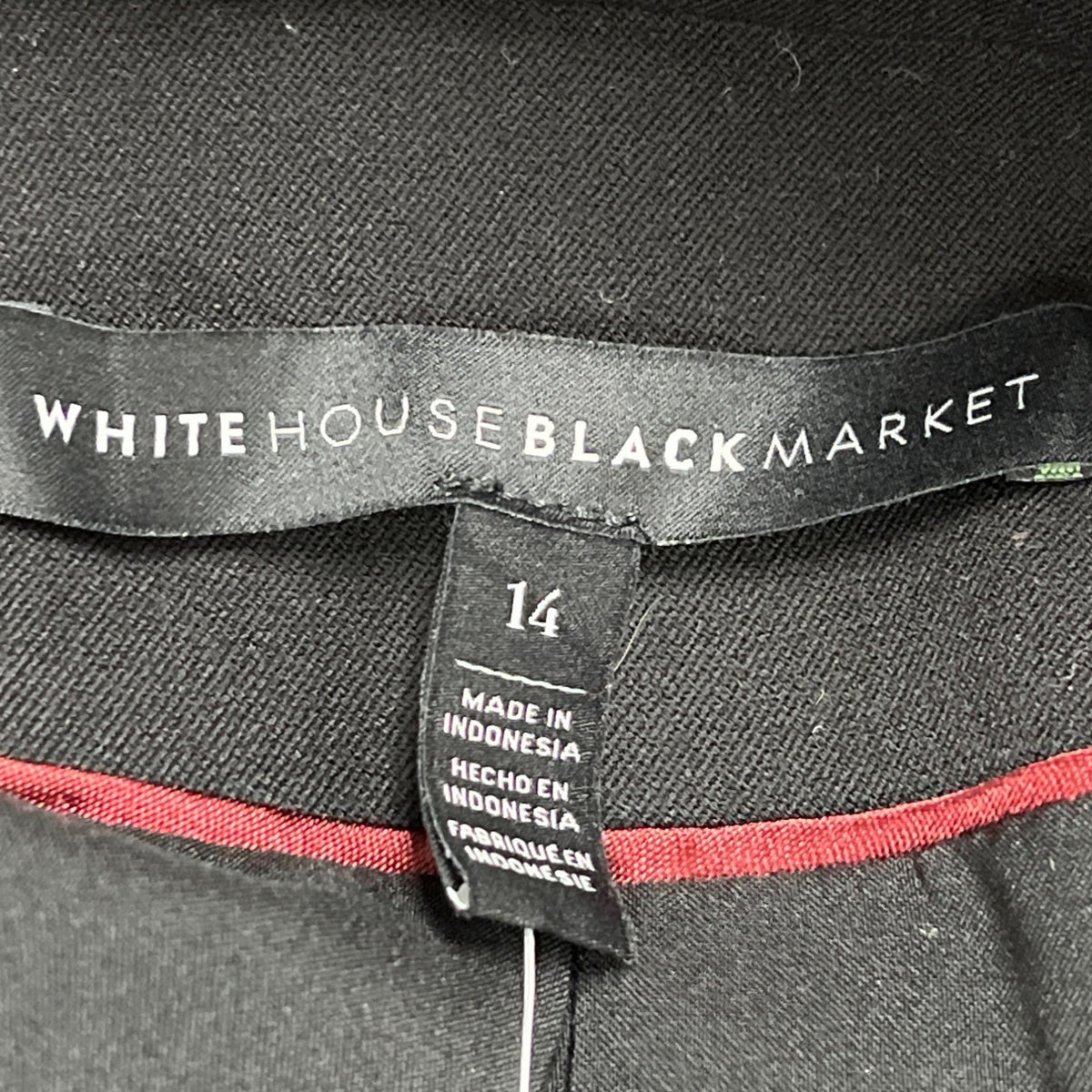 White House Black Market Womens Black Rayon Blazer Button Front Size 14 - NWT