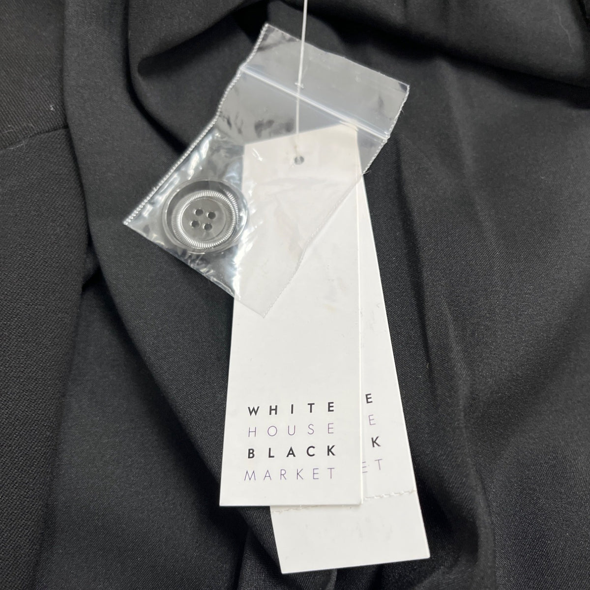 White House Black Market Womens Black Rayon Blazer Button Front Size 14 - NWT