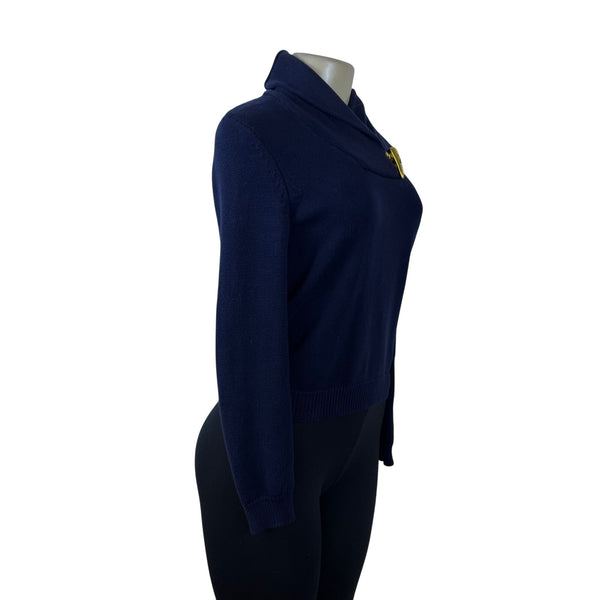 Ralph Lauren Women's Navy Cotton Knit Sweater Petite Size P
