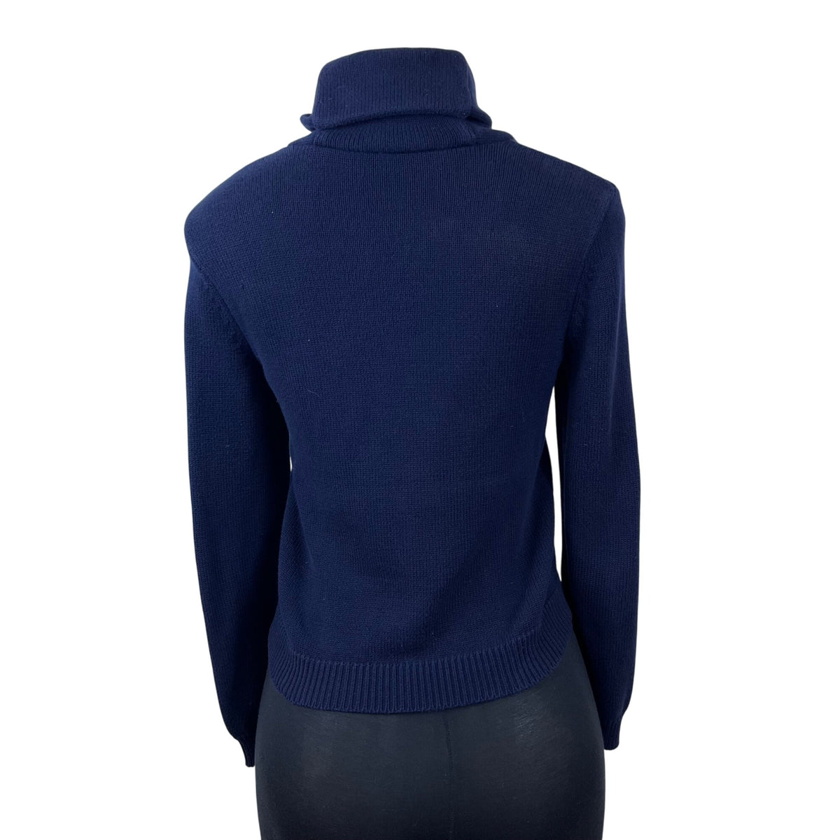 Ralph Lauren Women's Navy Cotton Knit Sweater Petite Size P