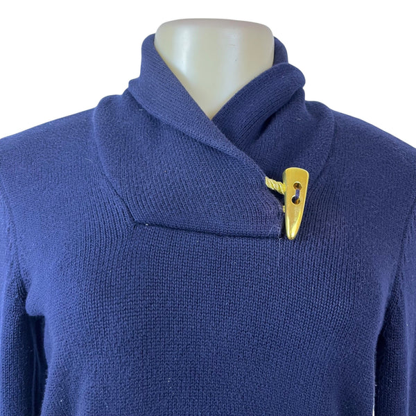 Ralph Lauren Women's Navy Cotton Knit Sweater Petite Size P
