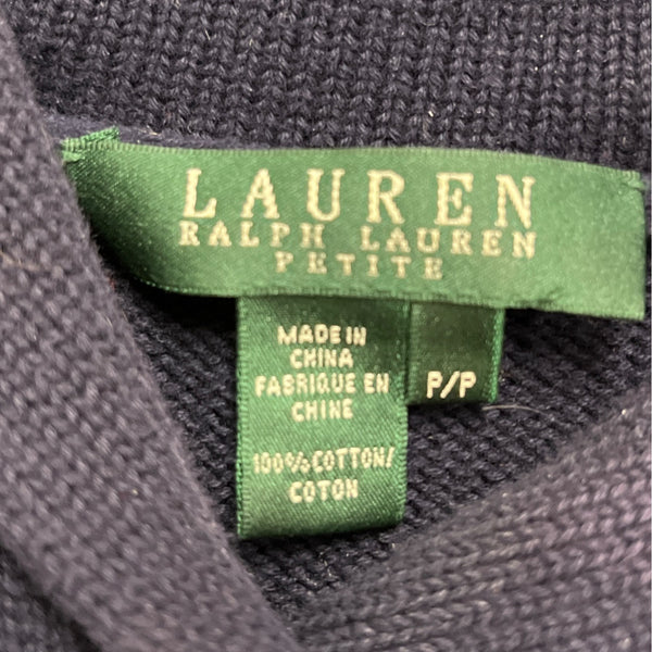 Ralph Lauren Women's Navy Cotton Knit Sweater Petite Size P