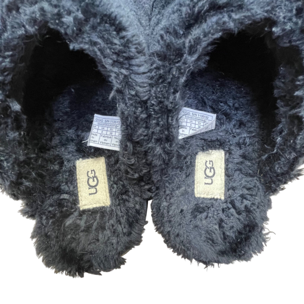UGG Women’s Black Fur Fuzzy Slide Slipper Size 7