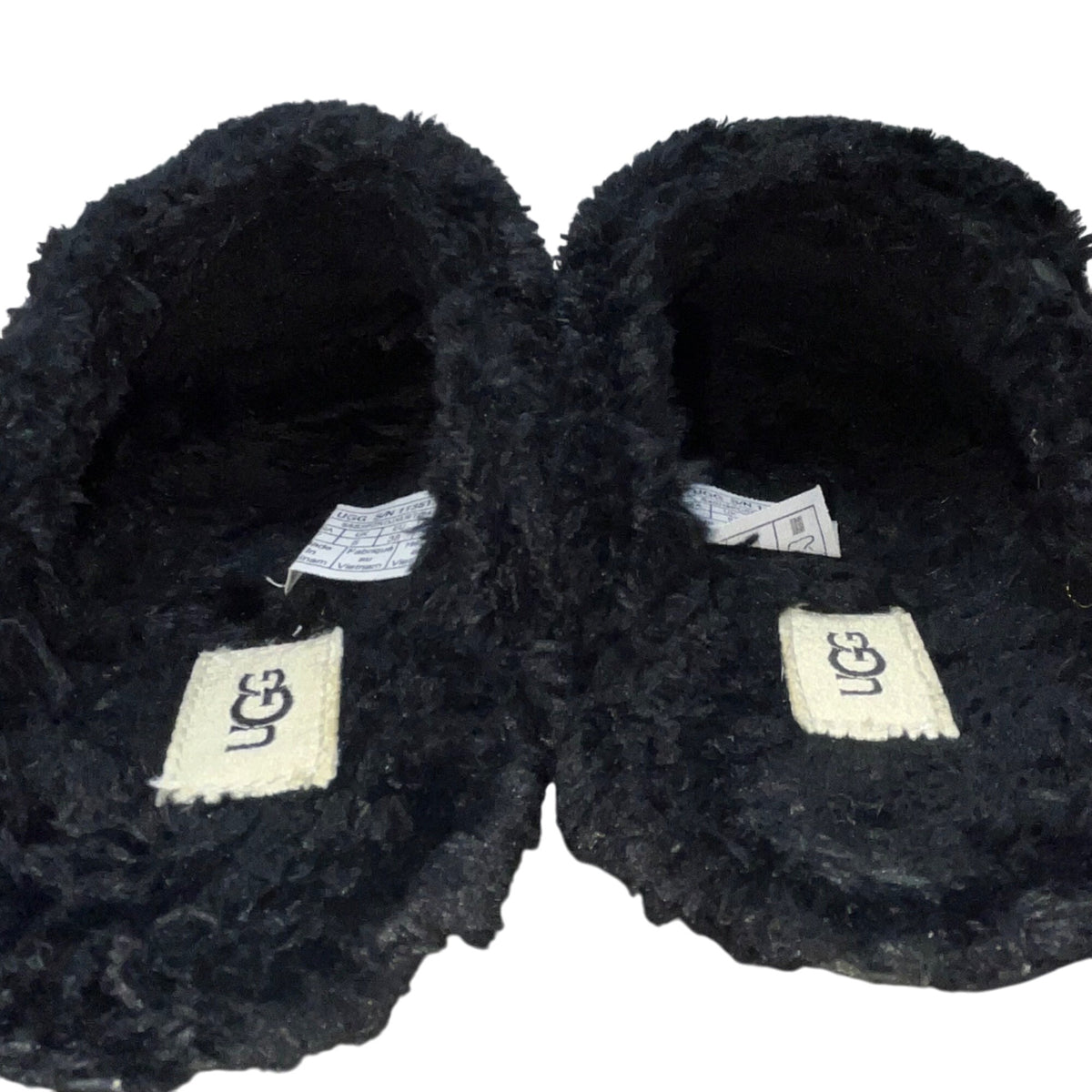 UGG Women’s Black Fur Fuzzy Slide Slipper Size 7
