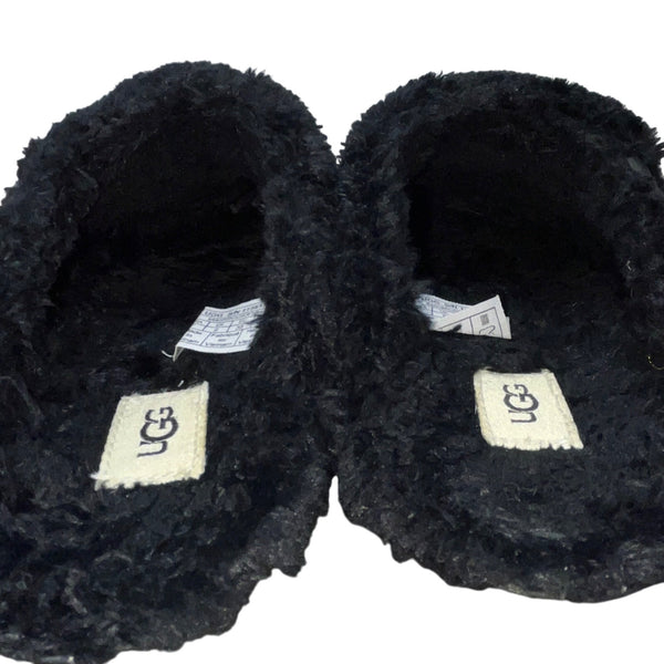 UGG Women’s Black Fur Fuzzy Slide Slipper Size 7