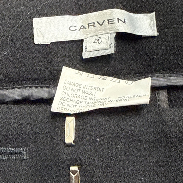 Carven Womens Black Wool Straight-Leg Dress Pants Tailored Classic Size 40