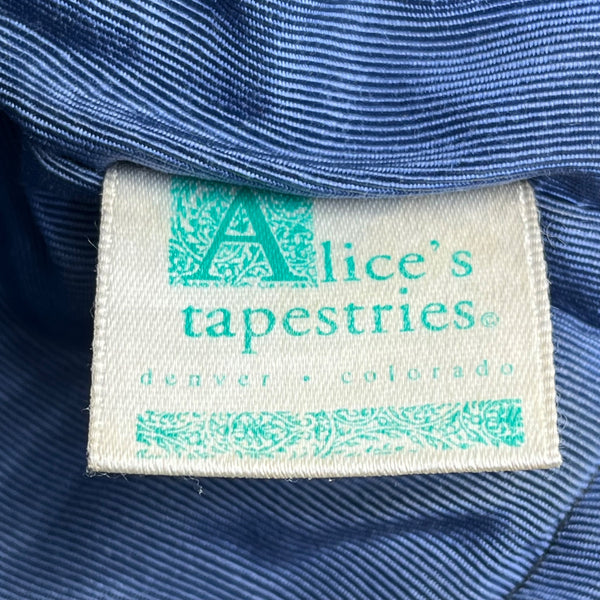 Alices Tapestries Women’s Blue Floral Woven Fabric Bohemian Crossbody Bag