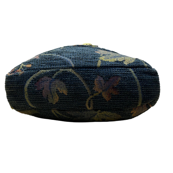 Alices Tapestries Women’s Blue Floral Woven Fabric Bohemian Crossbody Bag