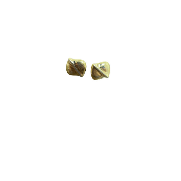Monet Gold Tone Abstract Design Stud Earrings For Women Lightweight Metal Geometric Shape Elegant