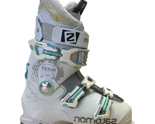 Salomon Women’s White Anthracite Translucent Quest Access 60W Ski Boots Sz 24.5