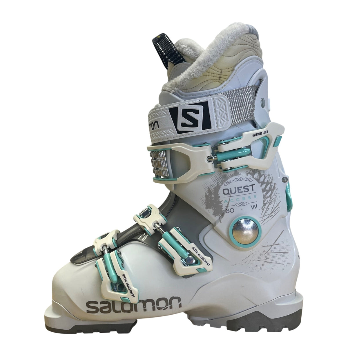 Salomon Women’s White Anthracite Translucent Quest Access 60W Ski Boots Sz 24.5