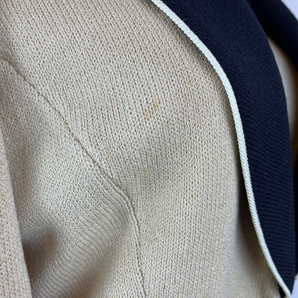 St. John Women's Beige & Black Knit Blazer Jacket Button Front Size 4