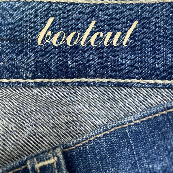 7 For All Mankind Womens Blue Cotton/Elastane Bootcut Jeans Distressed Size 28