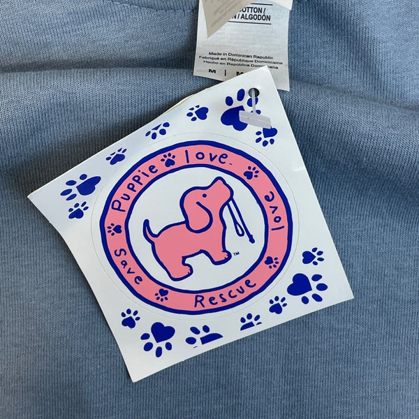 Puppie Love Dog Graphic T-Shirt Blue Men Gildan Ultra Size M - New