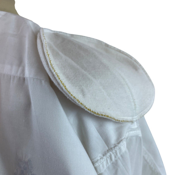 Mili Designs White Button-Up Shirt W/ Embroidered Dogs & Rhinestone Collar Sz 18