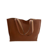Street Level Womens Brown Faux Leather Tote & Clutch Set