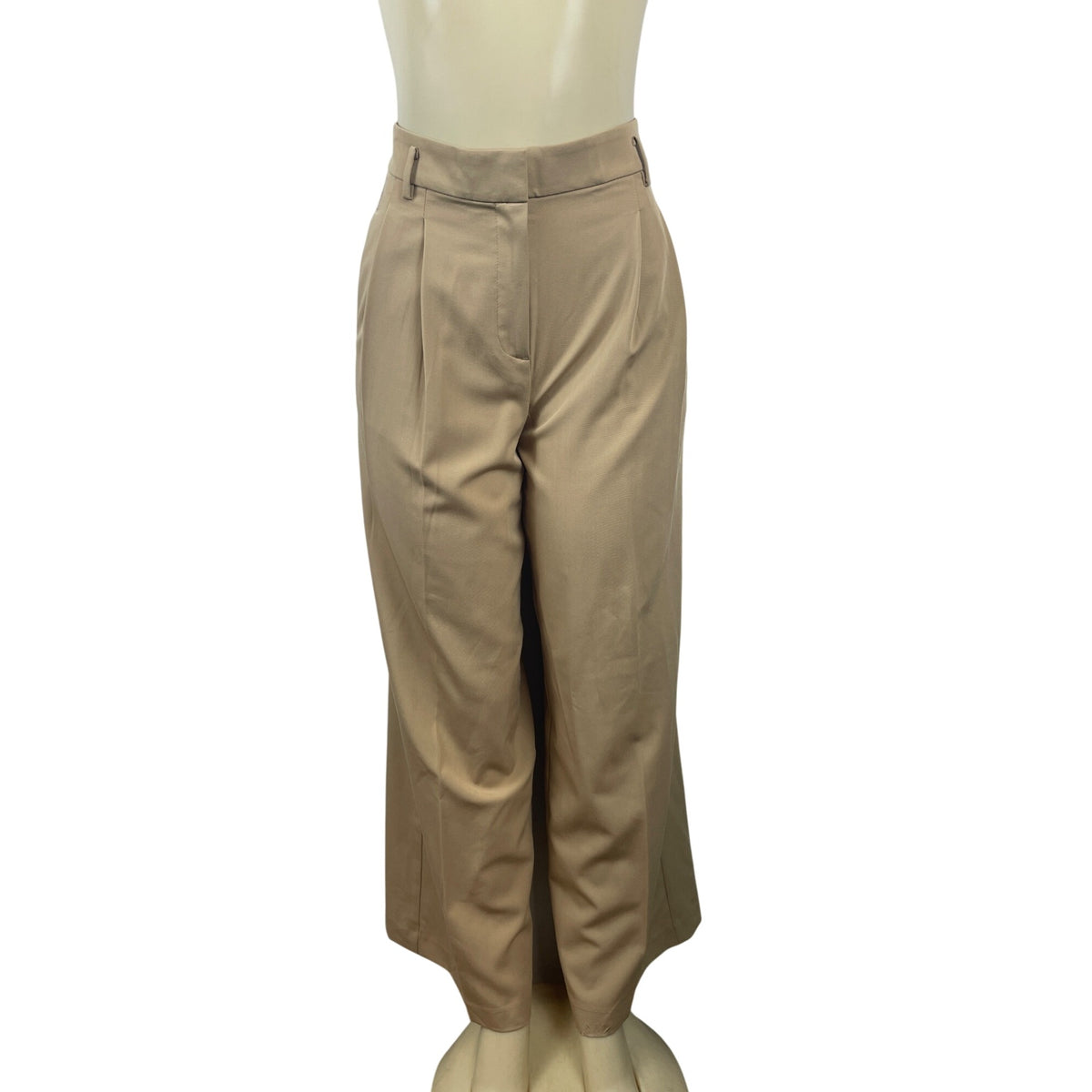 Ann Taylor Beige Brown High Waist Wide Leg Pleated Dress Pants Sz 0 - New