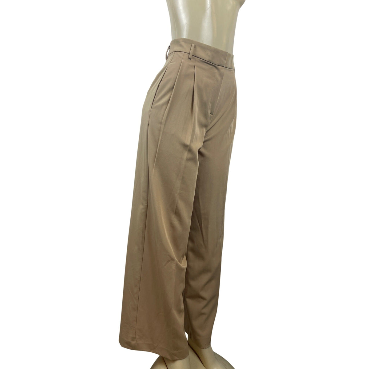 Ann Taylor Beige Brown High Waist Wide Leg Pleated Dress Pants Sz 0 - New