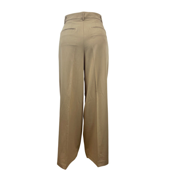 Ann Taylor Beige Brown High Waist Wide Leg Pleated Dress Pants Sz 0 - New