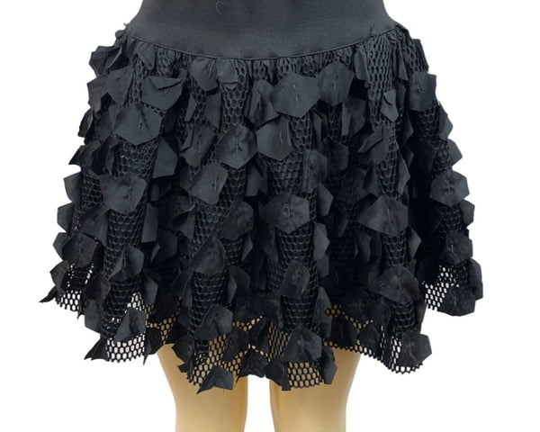 Jis Collections Women’s Black Skirt Ruffled Mini Skirt Sz M,