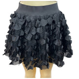 Jis Collections Women’s Black Skirt Ruffled Mini Skirt Sz M,